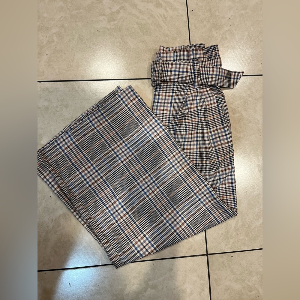 Moon River Multicolor Plaid Trousers - Picture 1 of 5